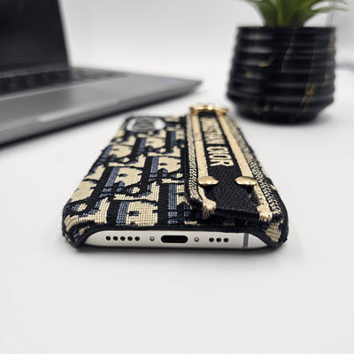 iPhone 16 Series Luxury Brand CD Belt Pattern Cover Case