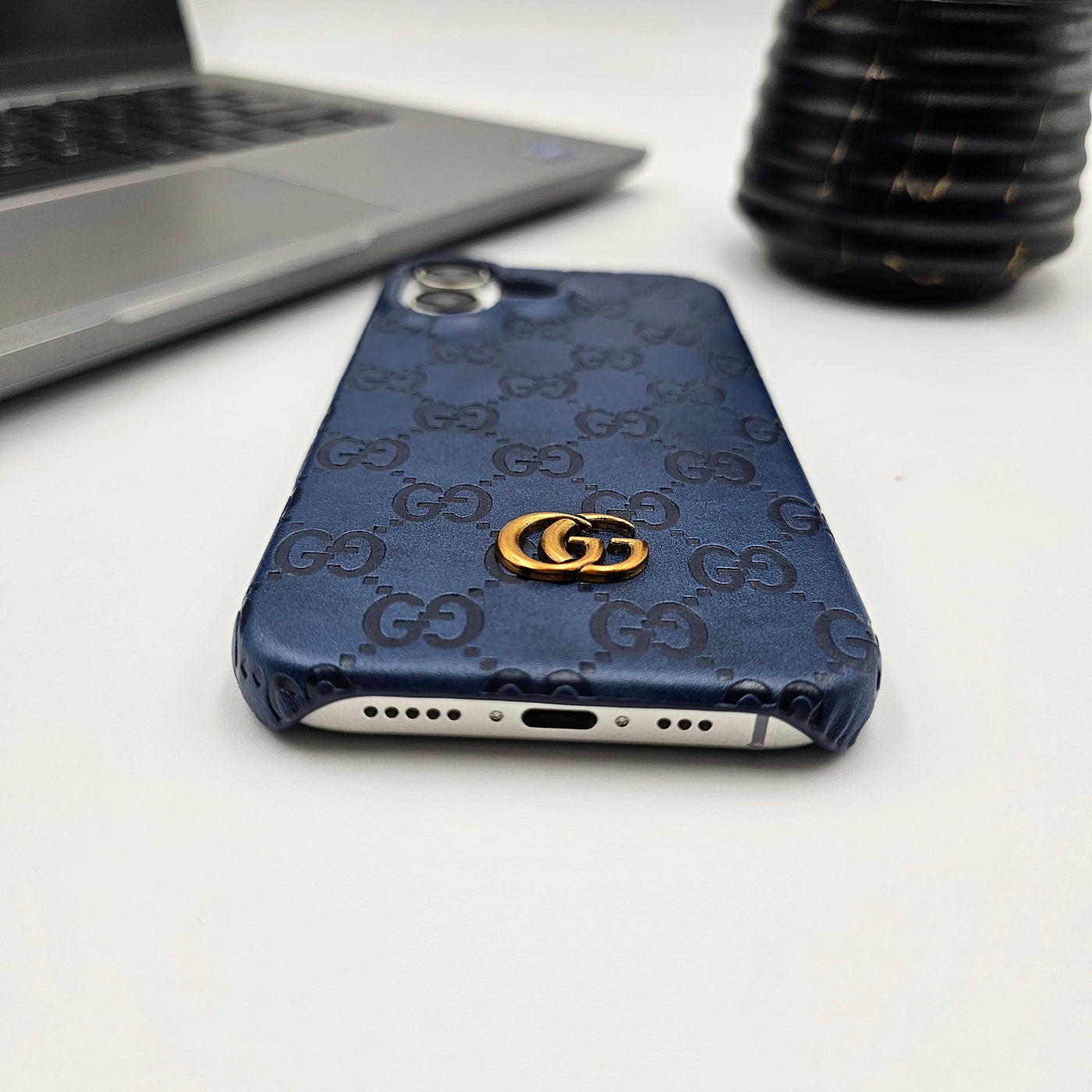 iPhone 16 Series Luxury GG Fashion Leather Brand Case Cover