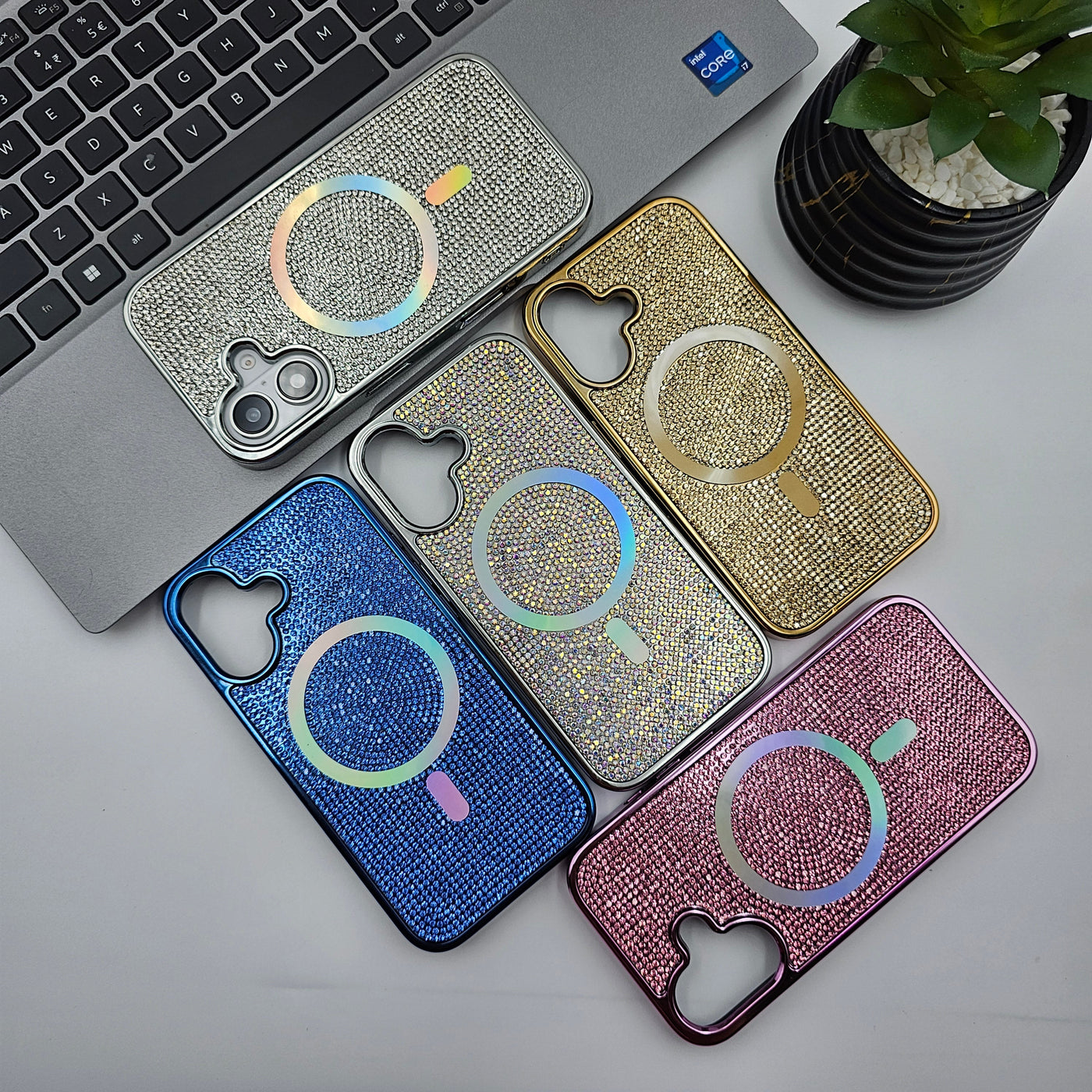 iPhone 16 Series Diamond Glitter Case With Magsafe