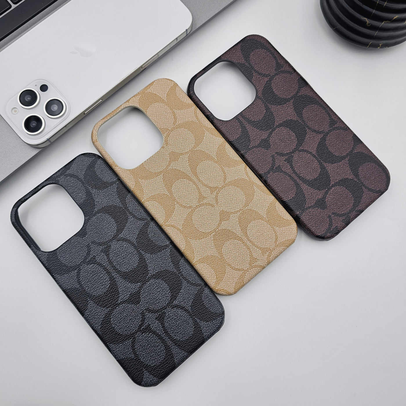 iPhone Luxury Brand Pattern CC PU Leather Case Cover