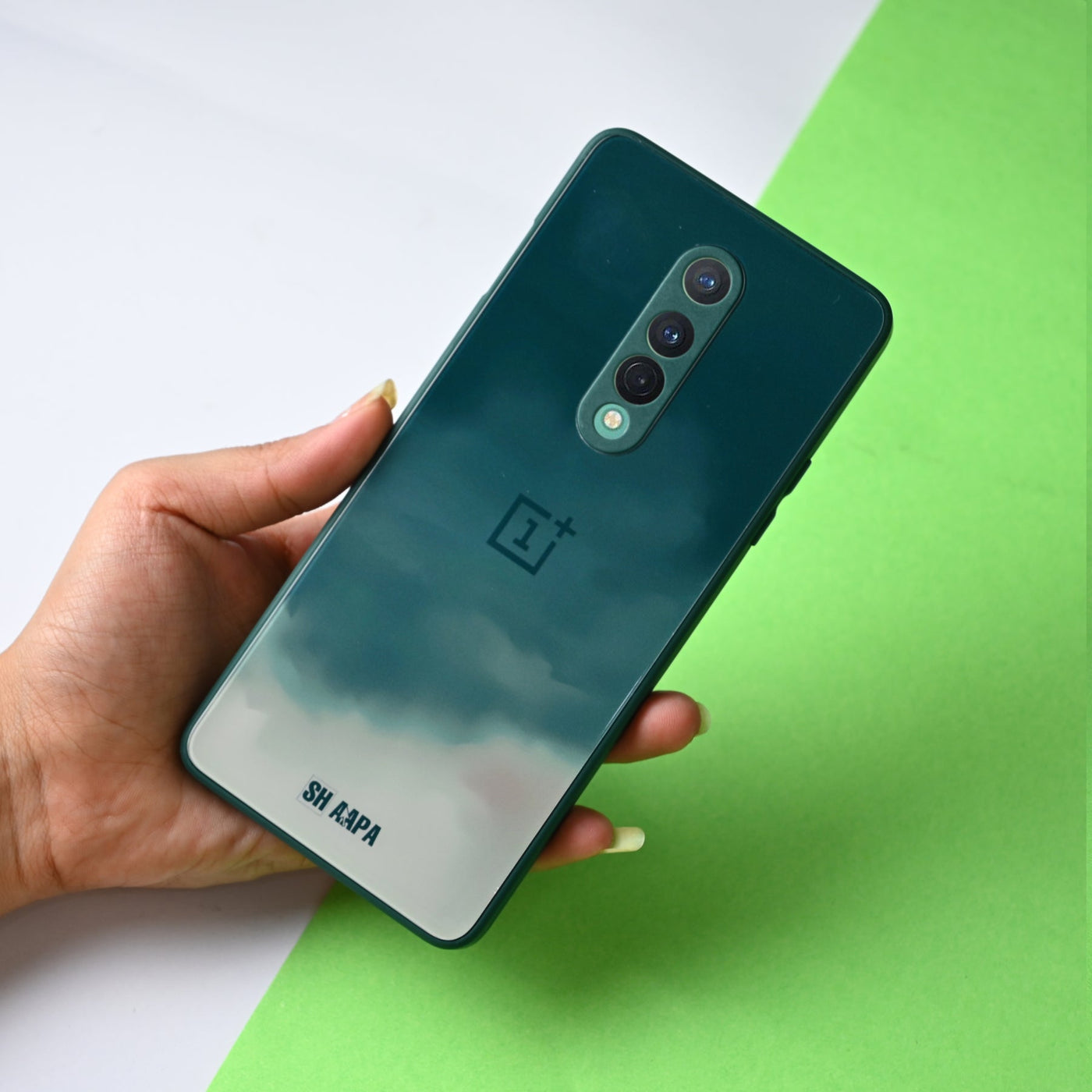 Cloudy Pattern Hybrid Glass Case - OnePlus