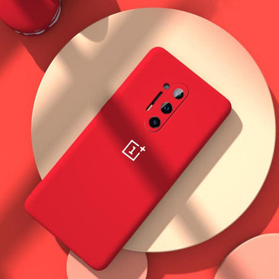 Oneplus Liquid Silicone Red Case with logo