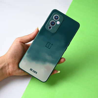 Cloudy Pattern Hybrid Glass Case - OnePlus