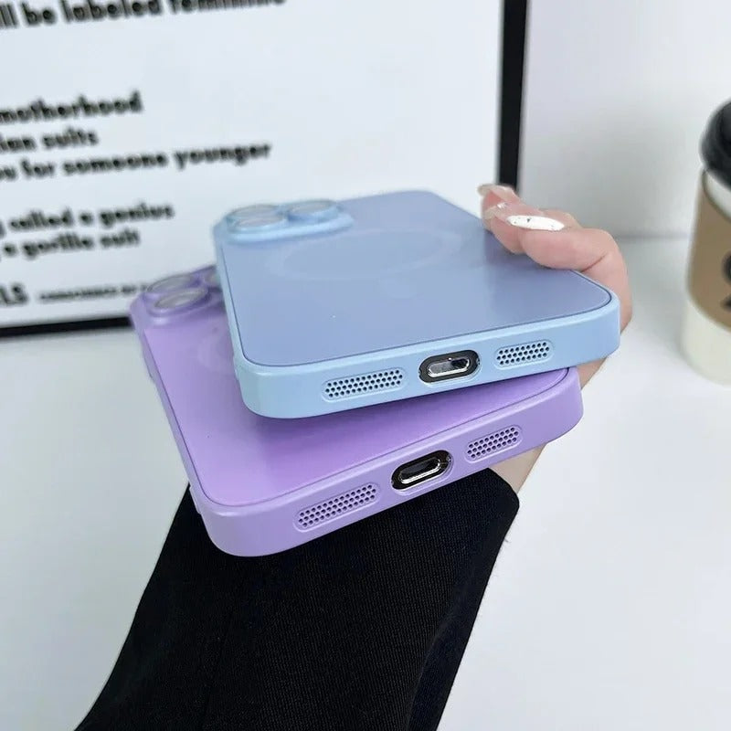 iPhone Candy Color Matte Finish Camera Lens Protection Magsafe Case Cover