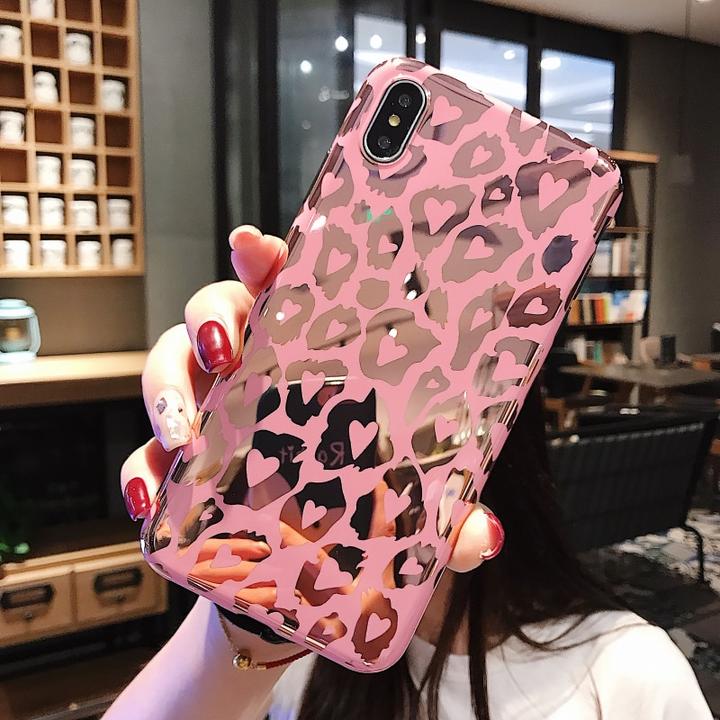 Luxury Blue Ray Pink Leopard iPhone Case freeshipping - Frato