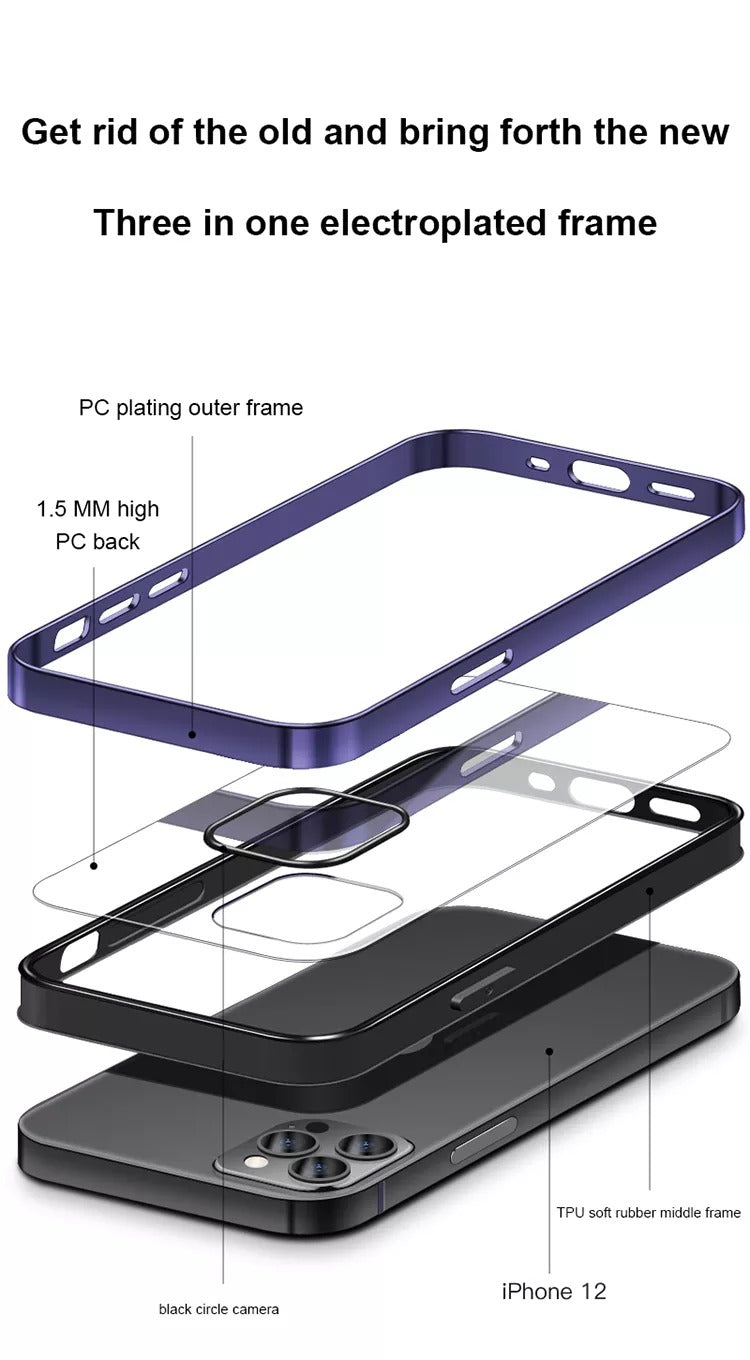 iPhone Chrome Plating Bumper Clear Case