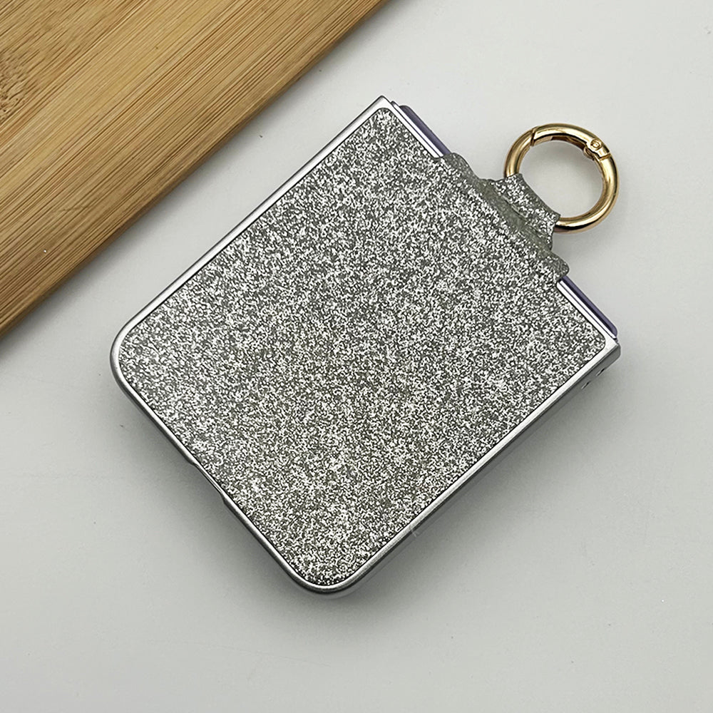 Samsung Galaxy Z Flip 5 Shimmer Glitter Bling Metal Ring Holder Case Cover