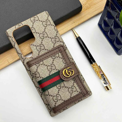 Samsung S23 Ultra Luxury Brand GG Wallet Case Cover