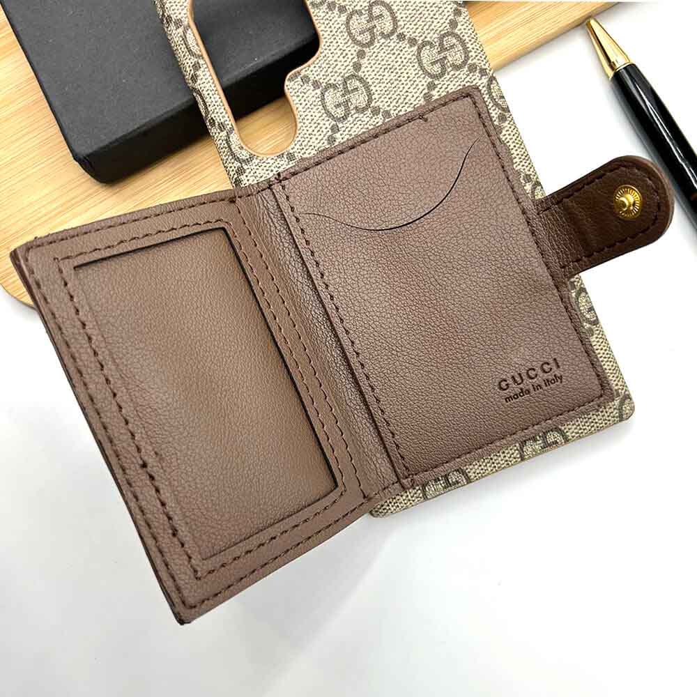 Samsung S24 Ultra Luxury Brand GG Wallet Case Cover