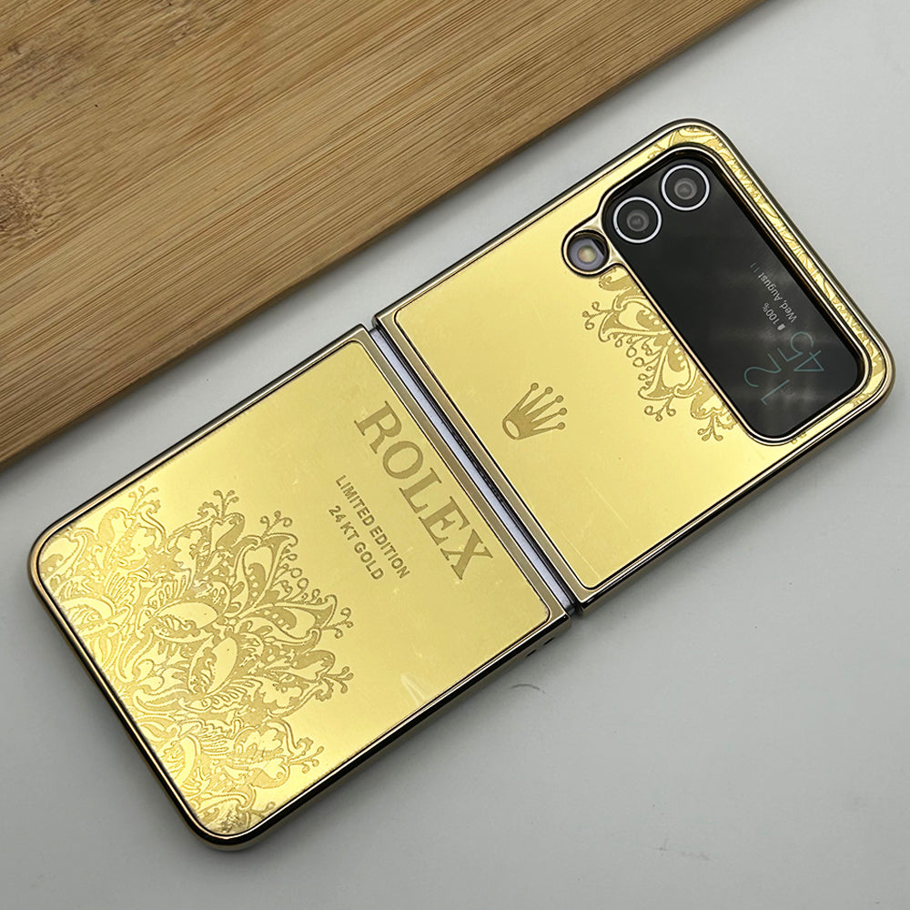 Samsung Galaxy Z Flip 4 Luxurious Crafted Gold Series Case Cover