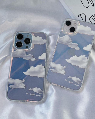 iPhone 12 Series Holographic Cloud Pattern Case Cover