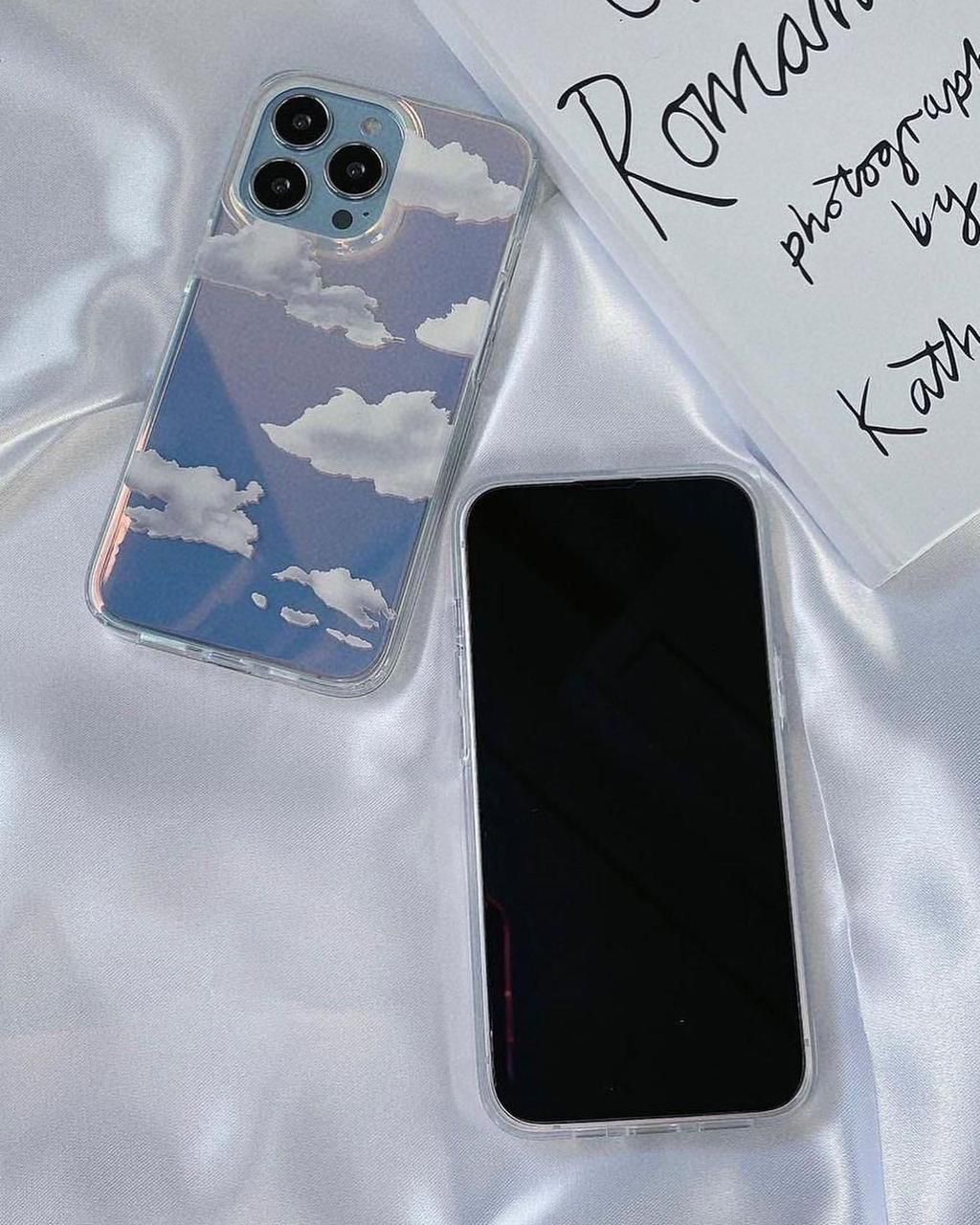 iPhone 15 Series Holographic Cloud Pattern Case Cover