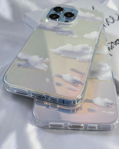 iPhone 12 Series Holographic Cloud Pattern Case Cover