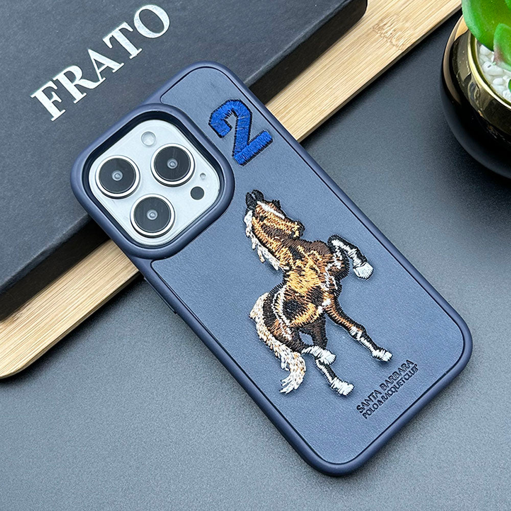 iPhone 15 Series Sports Horse Design PU Leather Case Cover