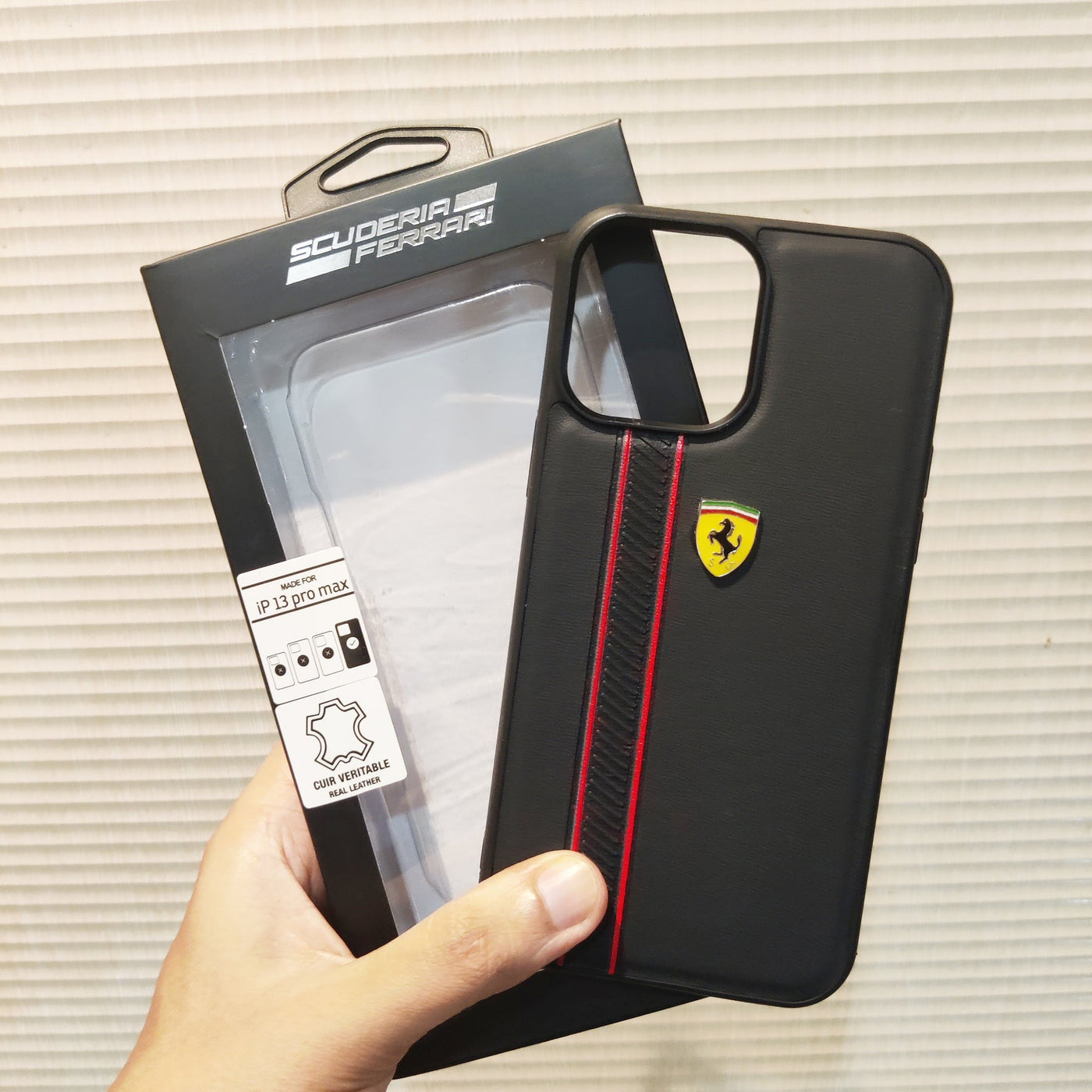 iPhone Ferrari Stripe Leather Case Cover