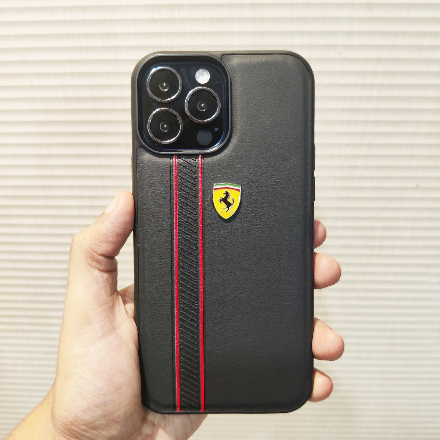 iPhone Ferrari Stripe Leather Case Cover