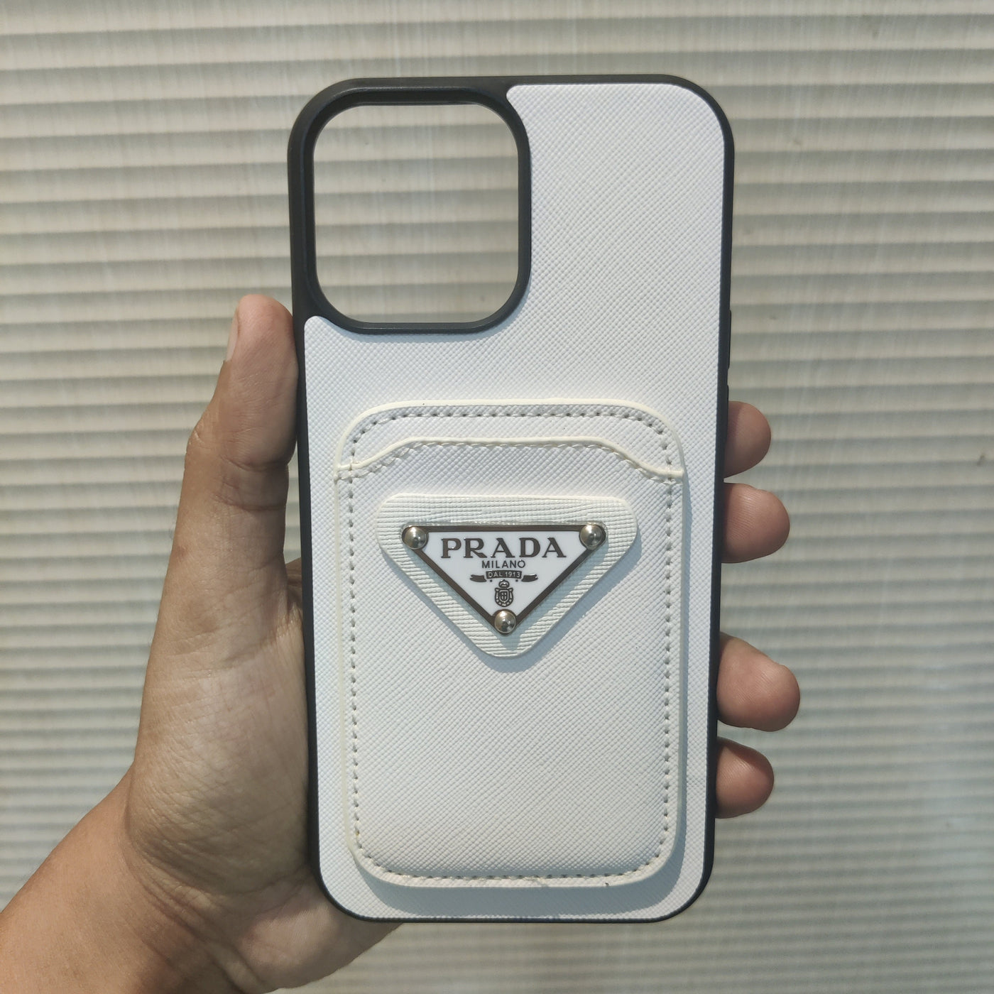 iPhone Luxury Brand Prada Card Holder Leather Case Cover
