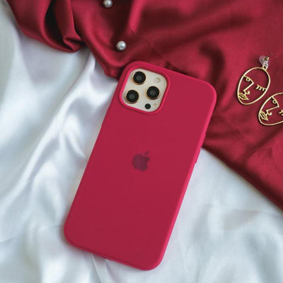 Iphone Liquid Silicone Rose Red Case