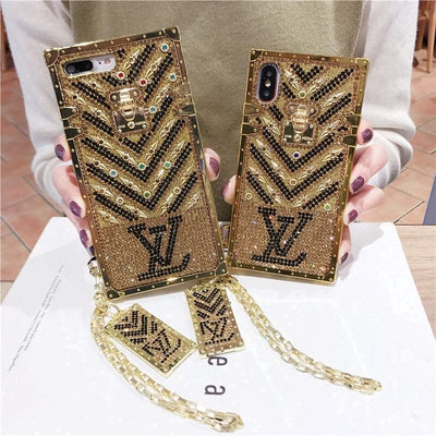 Luxury iPhone Diamond Bling Golden Trunk Phone Case