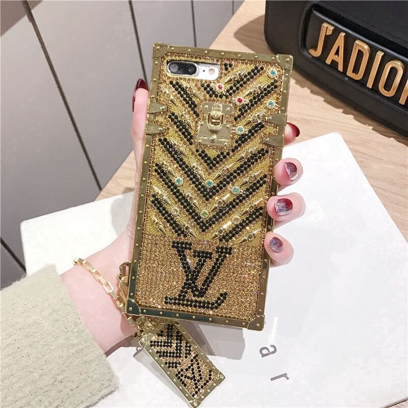 Luxury iPhone Diamond Bling Golden Trunk Phone Case