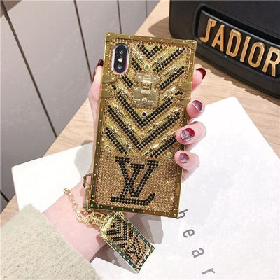 Luxury iPhone Diamond Bling Golden Trunk Phone Case