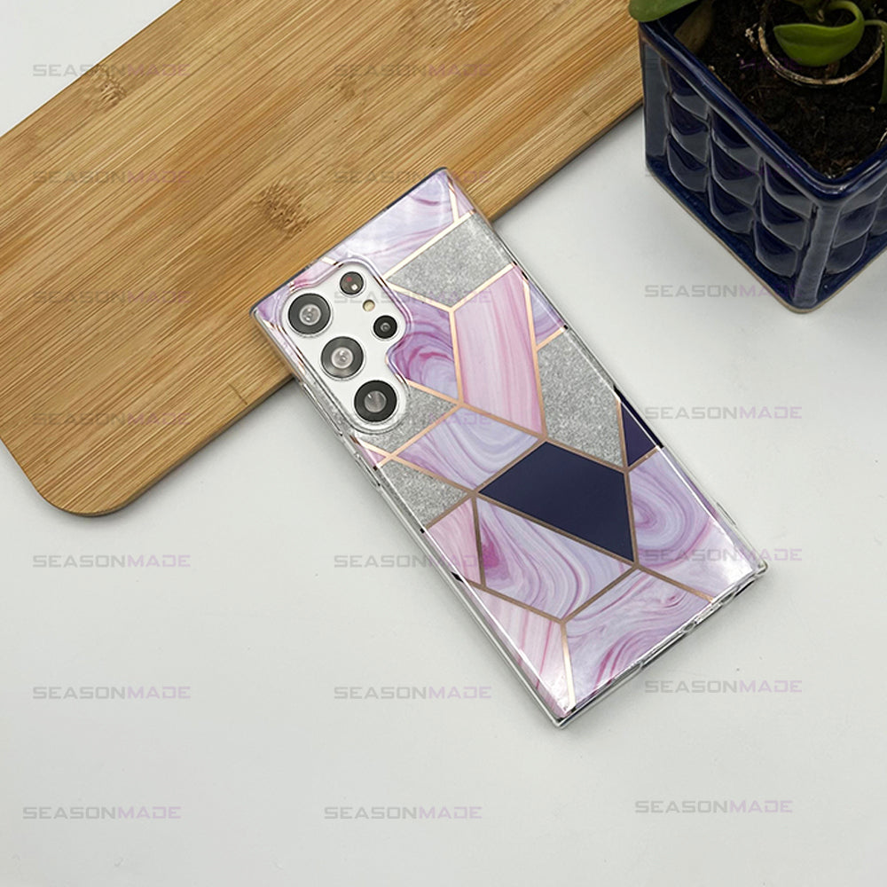 Samsung Galaxy S24 Ultra Glossy Marble Design Case Cover