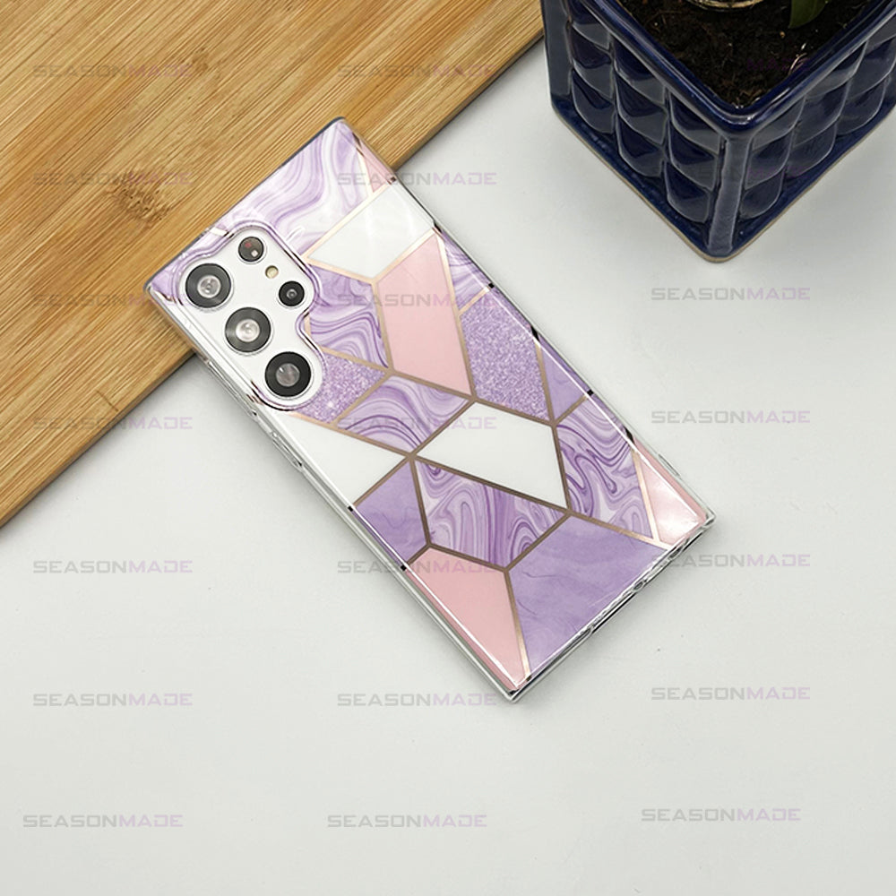 Samsung Galaxy S24 Ultra Glossy Marble Design Case Cover