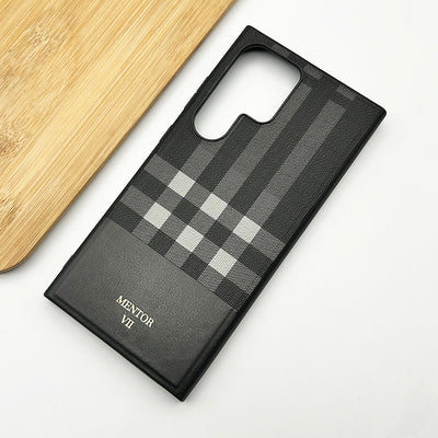 Samsung Galaxy S24 Ultra Chequered Leather Luxury Case Cover