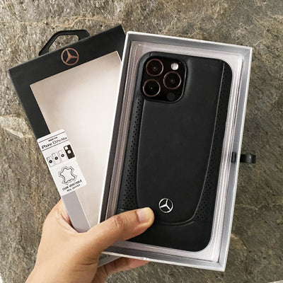 iPhone Mercedes Black Leather Case Cover