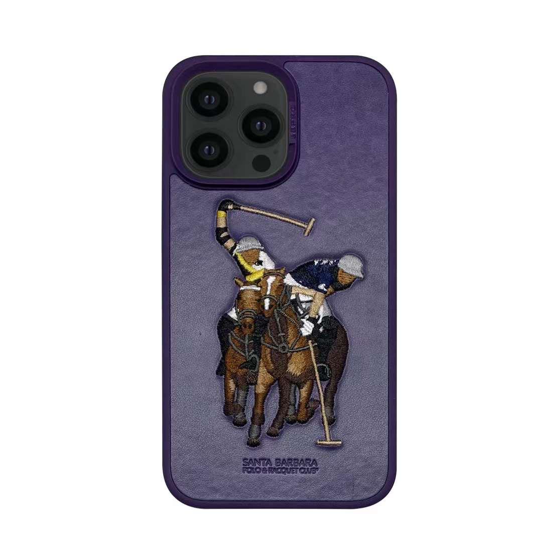 iPhone Luxury Santa Barbara Leather Jokey Series Back Cover Deep Purple