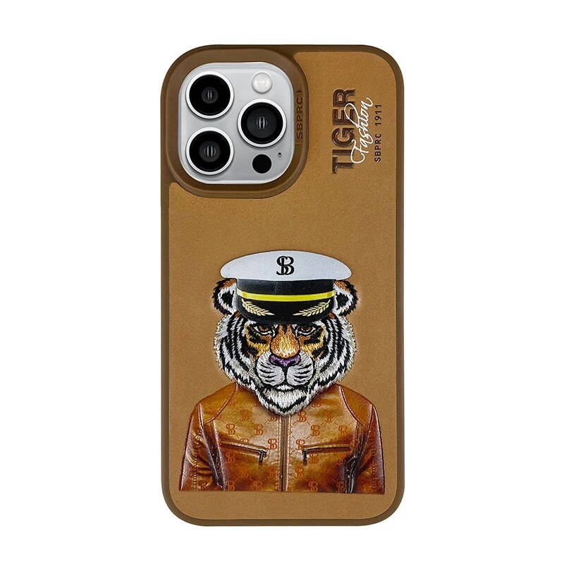 iPhone Luxury Santa Barbara Leather Tiger Series Back Cover