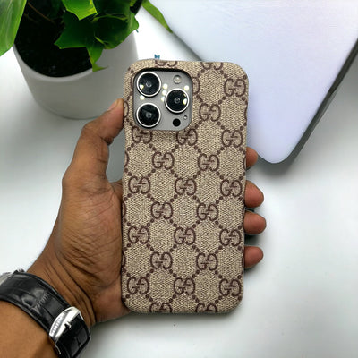 iPhone 16 Series Luxury Brand Pattern PU Leather Case Cover