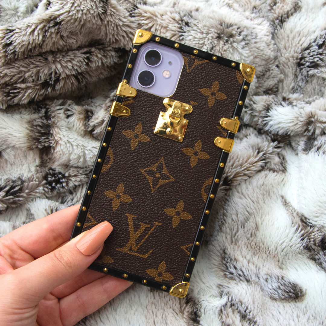 iPhone Luxury Retro Square PU Leather Trunk Phone Case ( Dark Brown ) freeshipping - Frato
