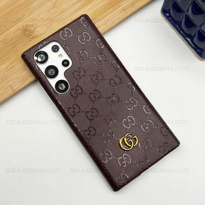 Samsung S24 Ultra Luxury GG Fashion Leather Brand Case Cover