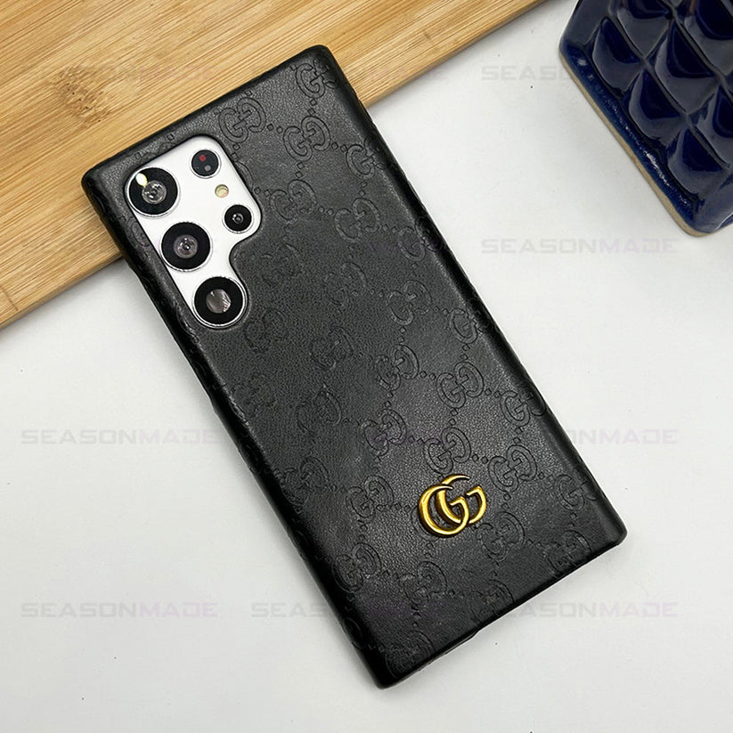 Samsung S24 Ultra Luxury GG Fashion Leather Brand Case Cover