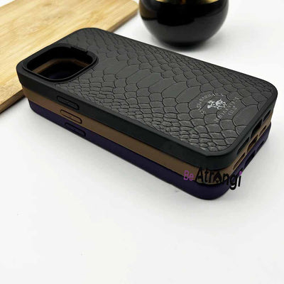 iPhone Luxury Santa Barbara Croc Textured Faux Leather Case Cover