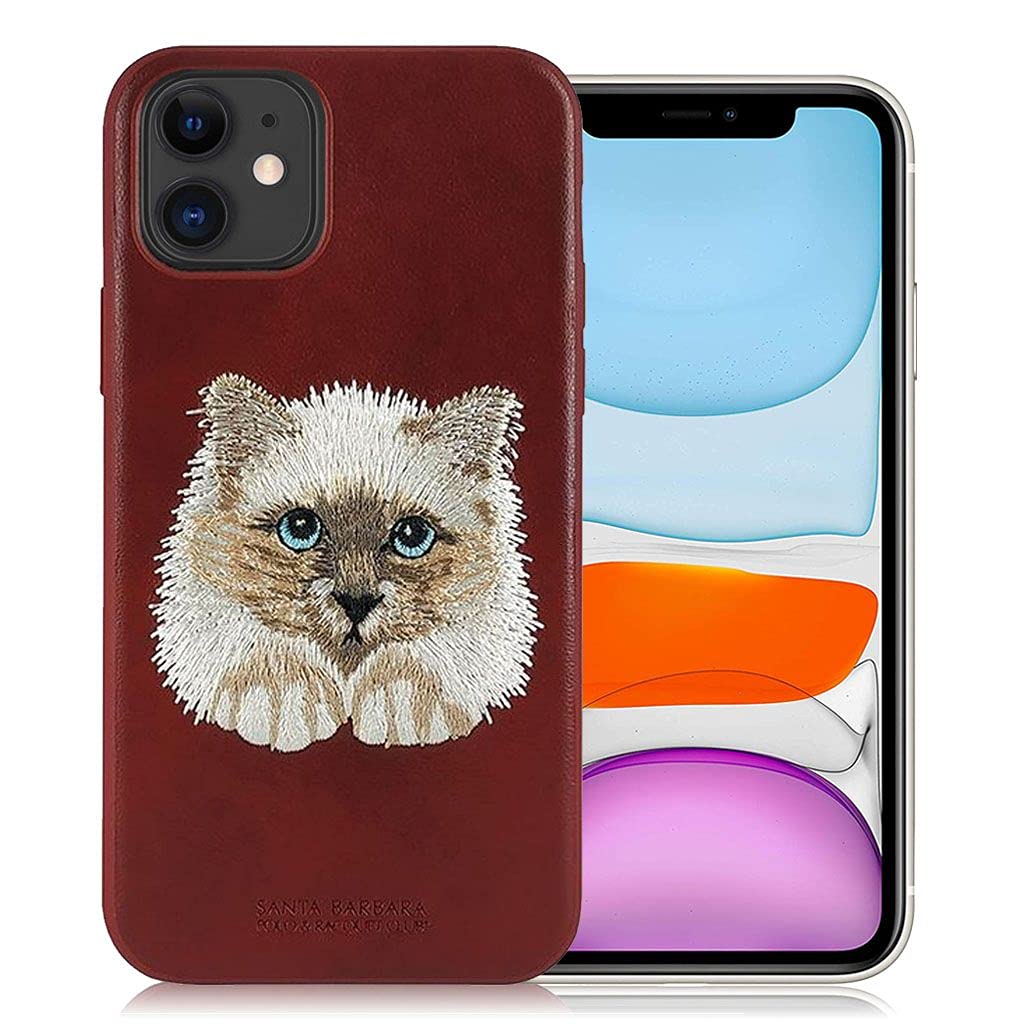 iphone luxury santa barbara leather savana series cat back cover