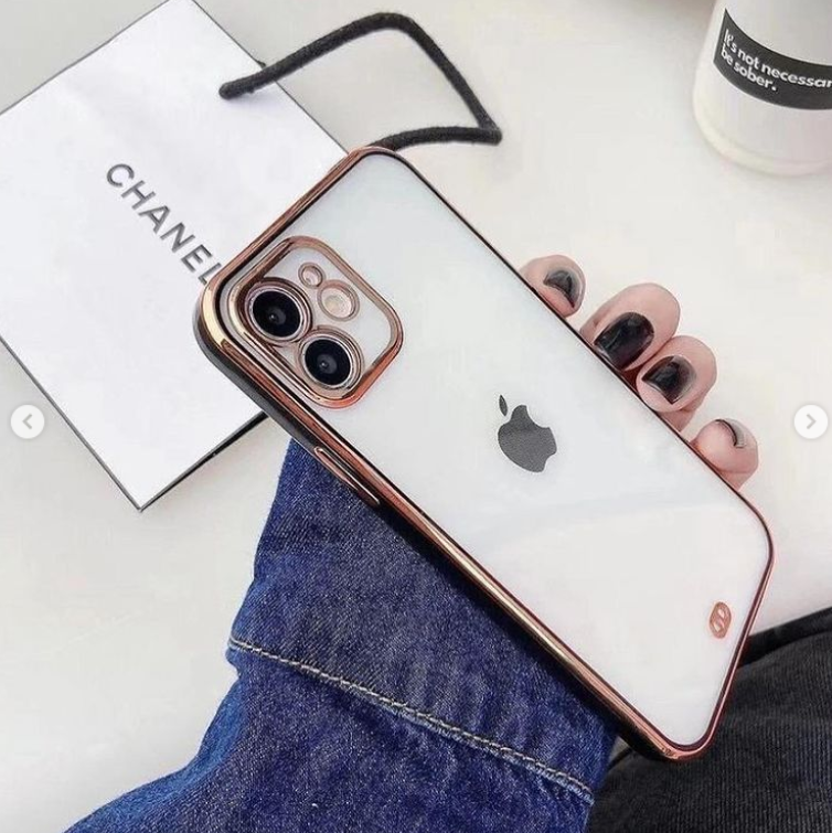 Apple iPhone Silicone Electroplated Chrome case with camera protection