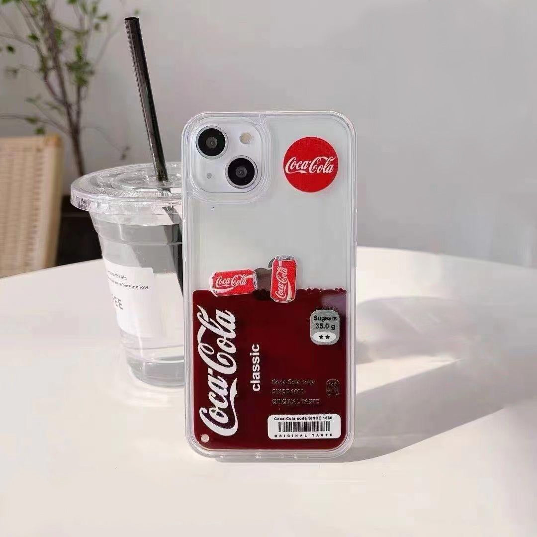 iPhone Cola Liquid Floating Can Case Cover