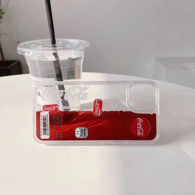 iPhone Cola Liquid Floating Can Case Cover