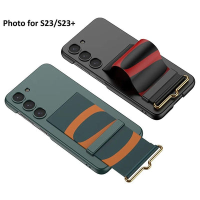 Samsung Galaxy S23 Ultra Back Wristband Strap Kickstand Cover Case