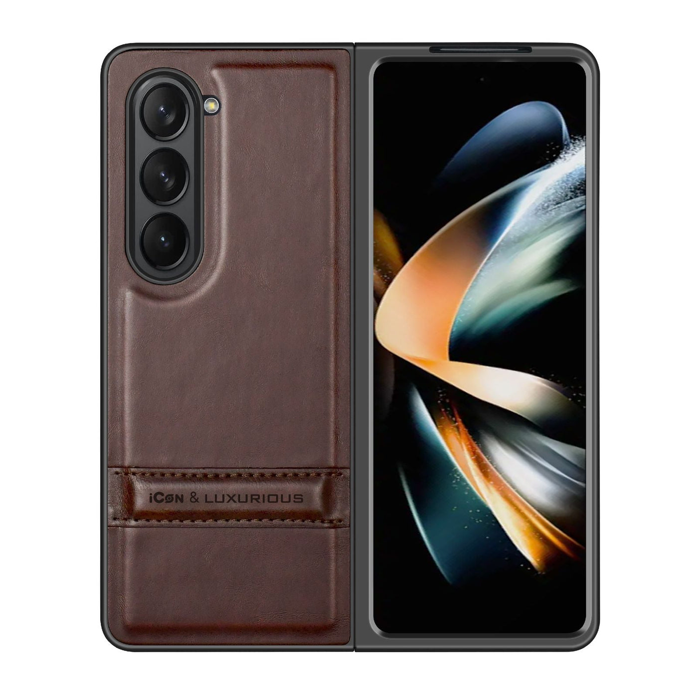 ICON® Galaxy Z Fold 5 Puff Style Genuine Leather Case