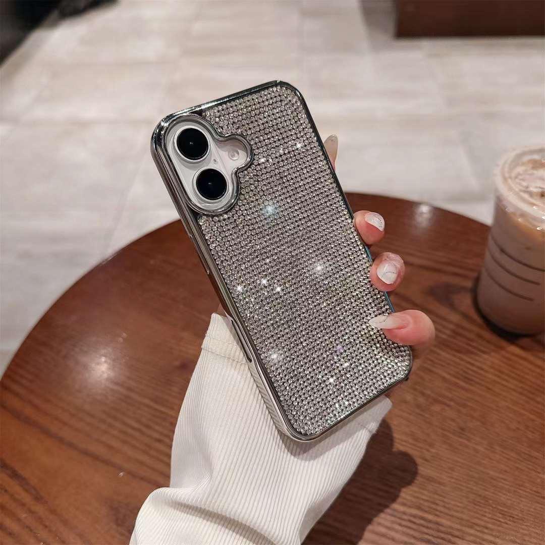 iPhone 16 Series Luxury Diamond Side Silicone Case