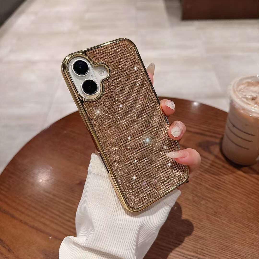 iPhone 16 Series Luxury Diamond Side Silicone Case