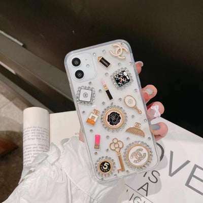 iPhone CC Make Up Diamond TPU Transparent Case Cover