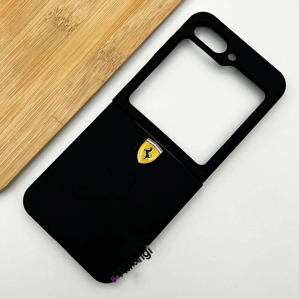 Samsung Galaxy Z Flip 5 Matte Finish Ferrari Sports Car Logo Design Case Cover