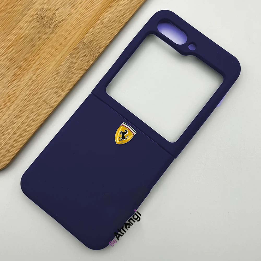 Samsung Galaxy Z Flip 5 Matte Finish Ferrari Sports Car Logo Design Case Cover