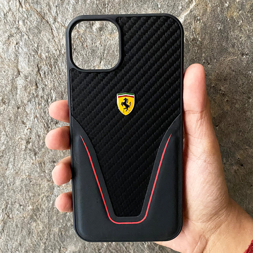 Carbon Fibre Iphone 11 Ferrari Back Cover IPhone 15 Series Ferrari