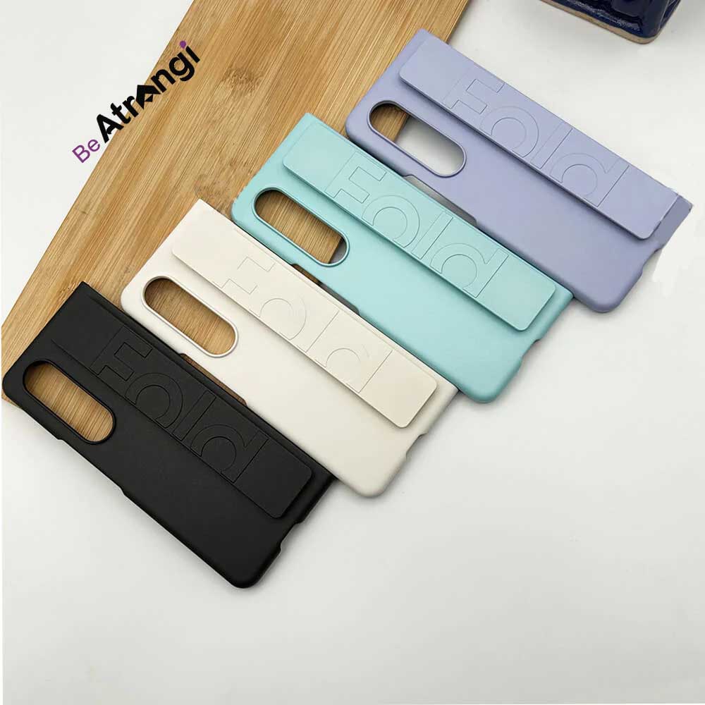 Samsung Fold 4 Silk Hard Shell Strap Holder Case