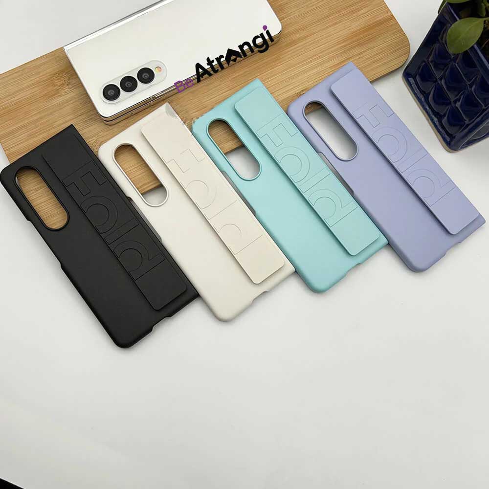 Samsung Fold 4 Silk Hard Shell Strap Holder Case